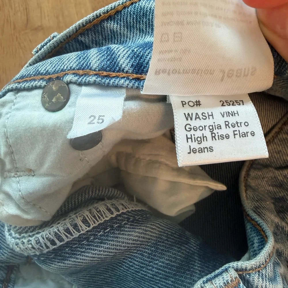 Like New Reformation Georgia Retro High Rise Flare Jeans, size 25 - Picture 7 of 8